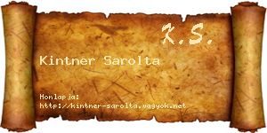 Kintner Sarolta névjegykártya