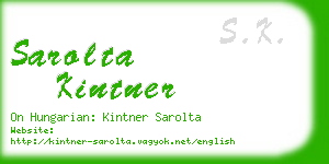 sarolta kintner business card